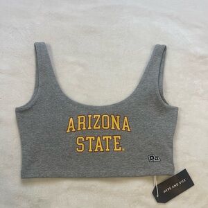 Gold and Gray Sleeveless Crop Tank Top